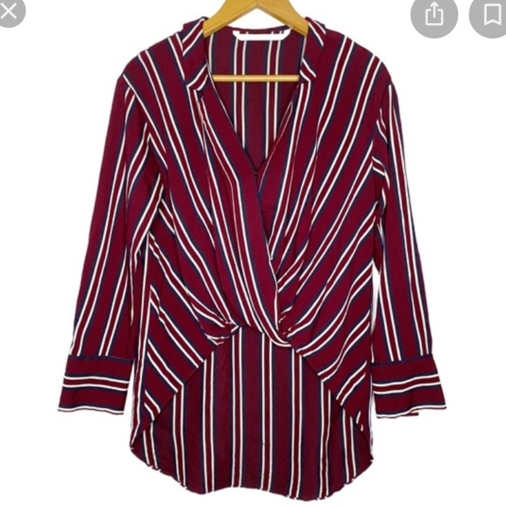 Zara Trafaluc Collection Stripped Blouse Sz XS
